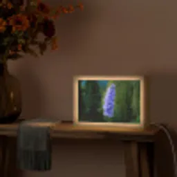 Bloemen - Blauw - Dennenboom Light Box met kabel (Tafellamp) klein -sfeer4