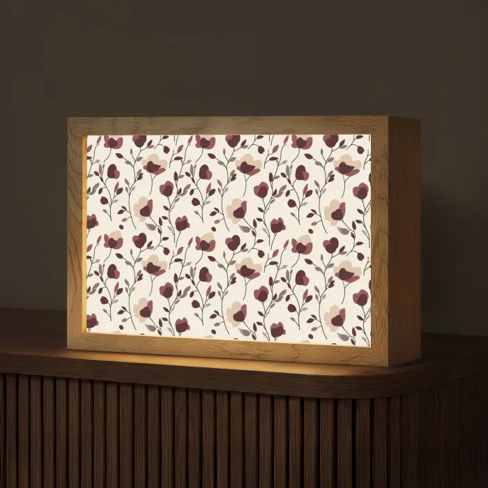 Bloemen - Botanisch - Bordeaux Light Box met kabel (Tafellamp) klein 924 -z3d_website