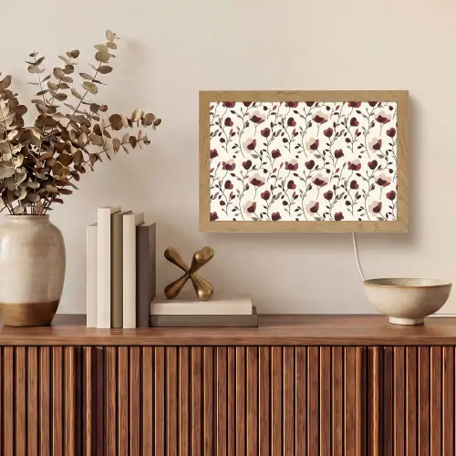 Bloemen - Botanisch - Bordeaux Light Box met kabel (Tafellamp) klein 924 -sfeer2