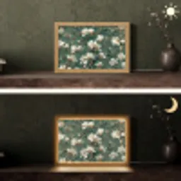 Bloemen - Takken - Wit - Klassiek Light Box met kabel (Tafellamp) klein -sfeer3