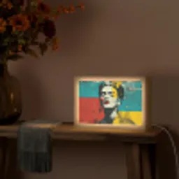 Bloemen - Felle kleuren - Grafisch - Modern Light Box met kabel (Tafellamp) klein -sfeer4