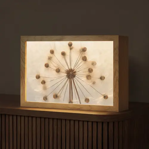 Bloemen - Bruin - Planten - Botanisch Light Box met kabel (Tafellamp) klein -z3d_website