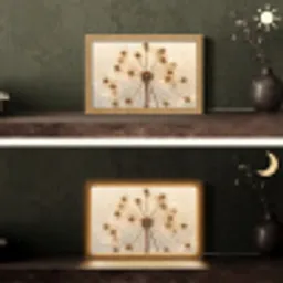 Bloemen - Bruin - Planten - Botanisch Light Box met kabel (Tafellamp) klein -sfeer3