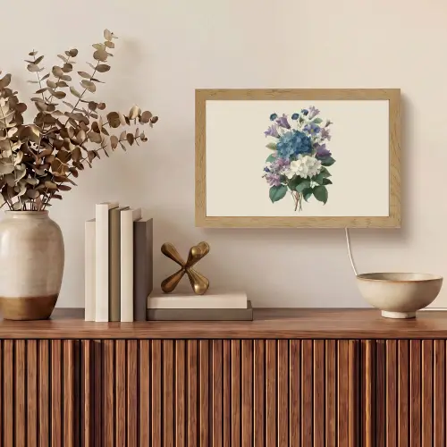 Bloemen - Gedetailleerd - Rust - Realistisch Light Box met kabel (Tafellamp) klein -sfeer2