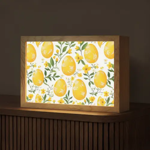 Bloemen - Paaseieren - Geel Light Box met kabel (Tafellamp) klein -z3d_website