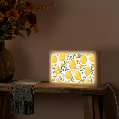 Bloemen - Paaseieren - Geel Light Box met kabel (Tafellamp) klein -sfeer4