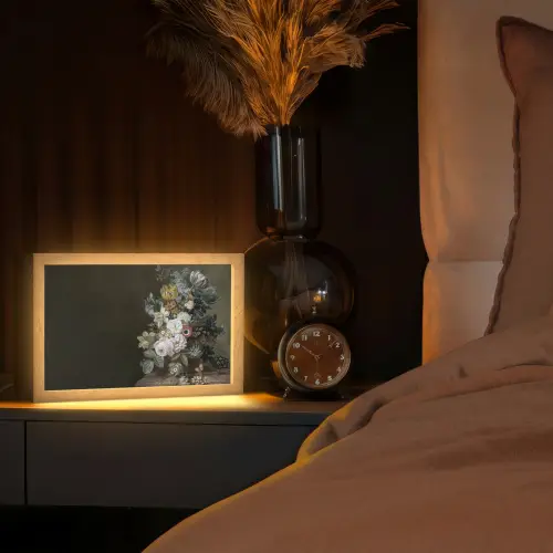 Bloemen - Eelke Jelles Eelkema - Oude meesters Light Box met kabel (Tafellamp) klein -sfeer1