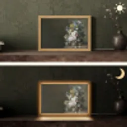 Bloemen - Eelke Jelles Eelkema - Oude meesters Light Box met kabel (Tafellamp) klein -sfeer3