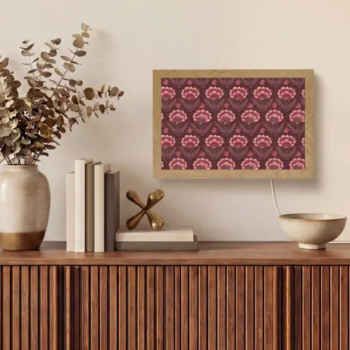 Bloemen - Waaier - Paars Light Box met kabel (Tafellamp) klein 924 -sfeer2