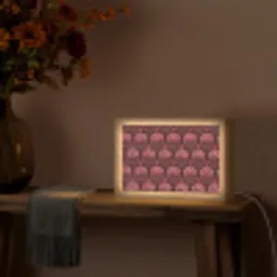 Bloemen - Waaier - Paars Light Box met kabel (Tafellamp) klein 924 -sfeer4