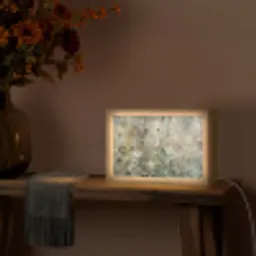 Bloemen - Bladeren - Abstract - Modern Light Box met kabel (Tafellamp) klein -sfeer4
