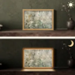 Bloemen - Bladeren - Abstract - Modern Light Box met kabel (Tafellamp) klein -sfeer3