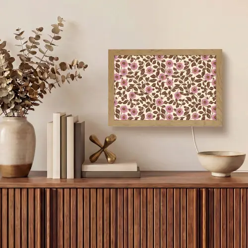 Bloemen - Bladeren - Kleurrijk Light Box met kabel (Tafellamp) klein 924 -sfeer2