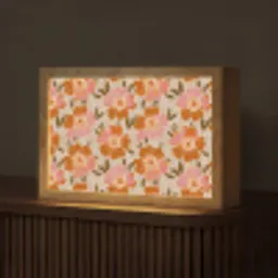 Bloemen - Motief - Retro Light Box met kabel (Tafellamp) klein 924 -z3d_website