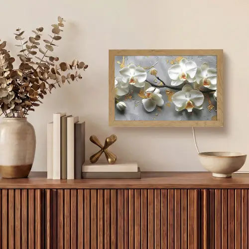 Bloemen - Orchidee - Abstract - Modern Light Box met kabel (Tafellamp) klein -sfeer2