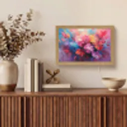 Bloemen - Verf - Abstract - Kleurrijk Light Box met kabel (Tafellamp) klein -sfeer2