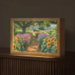 Bloemen - Pad - Zonnebloemen - Tuin - Hortensia Light Box met kabel (Tafellamp) klein -z3d_website
