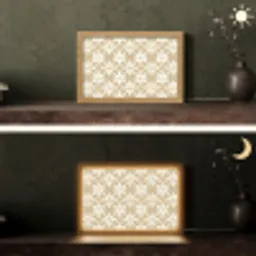 Bloemen - Patroon - Beige Light Box met kabel (Tafellamp) klein 924 -sfeer3