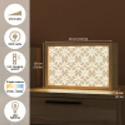 Bloemen - Patroon - Beige Light Box met kabel (Tafellamp) klein 924 -USP_EN