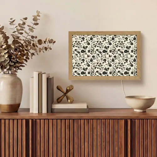 Bloemen - Dessin - Zwart Light Box met kabel (Tafellamp) klein 924 -sfeer2