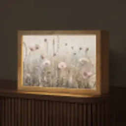 Bloemen - Roze - Modern - Beige Light Box met kabel (Tafellamp) klein -z3d_website