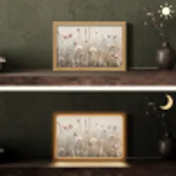 Bloemen - Roze - Modern - Beige Light Box met kabel (Tafellamp) klein -sfeer3