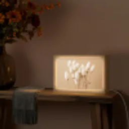 Bloemen - Planten - Bruin - Pastel Light Box met kabel (Tafellamp) klein -sfeer4