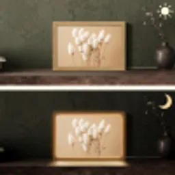 Bloemen - Planten - Bruin - Pastel Light Box met kabel (Tafellamp) klein -sfeer3