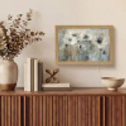 Bloemen - Planten - Grijs - Abstract Light Box met kabel (Tafellamp) klein -sfeer2