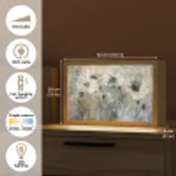 Bloemen - Planten - Grijs - Abstract Light Box met kabel (Tafellamp) klein -USP_EN