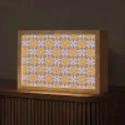 Bloemen - Retro - Patroon - Kleurrijk Light Box met kabel (Tafellamp) klein 924 -z3d_website