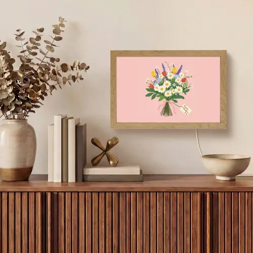 Bloemen - Lint - Kaartje Light Box met kabel (Tafellamp) klein -sfeer2