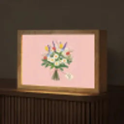 Bloemen - Lint - Kaartje Light Box met kabel (Tafellamp) klein -z3d_website