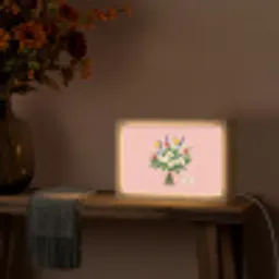 Bloemen - Lint - Kaartje Light Box met kabel (Tafellamp) klein -sfeer4