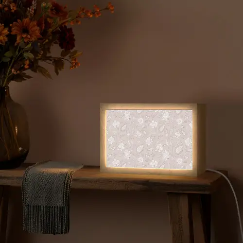 Bloemen - Getekend - Lavendel Light Box met kabel (Tafellamp) klein 924 -sfeer4