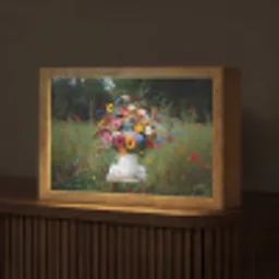 Bloemen - Krukje - Gieter - Veld Light Box met kabel (Tafellamp) klein -z3d_website