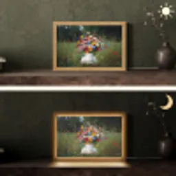 Bloemen - Krukje - Gieter - Veld Light Box met kabel (Tafellamp) klein -sfeer3