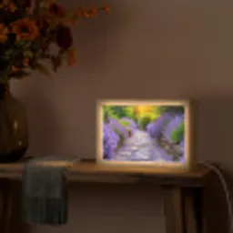 Bloemen - Pad - lavendel - Tuin Light Box met kabel (Tafellamp) klein -sfeer4