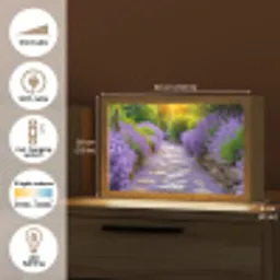 Bloemen - Pad - lavendel - Tuin Light Box met kabel (Tafellamp) klein -USP_EN