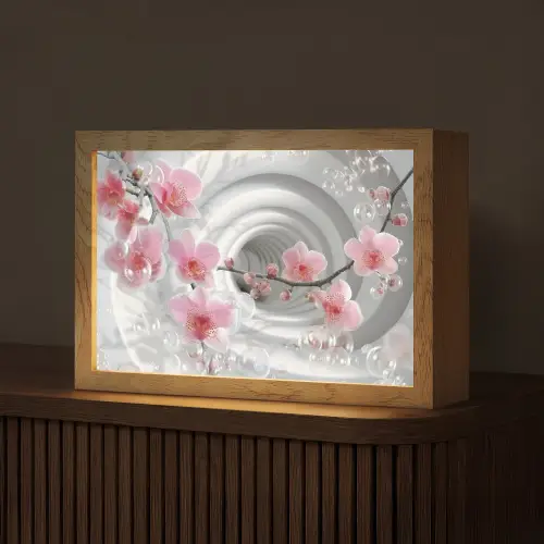 Bloemen - Tunnel - Abstact - 3D effect Light Box met kabel (Tafellamp) klein -z3d_website