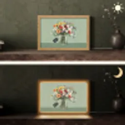 Bloemen - Vaas - Kaartje Light Box met kabel (Tafellamp) klein -sfeer3