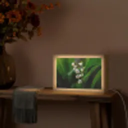 Bloemen - Wit - Bladeren - Lelietjes Light Box met kabel (Tafellamp) klein -sfeer4