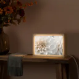 Bloemen - Wit - Natuur Light Box met kabel (Tafellamp) klein -sfeer4