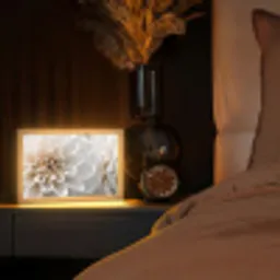 Bloemen - Wit - Natuur Light Box met kabel (Tafellamp) klein -sfeer1