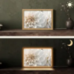 Bloemen - Wit - Natuur Light Box met kabel (Tafellamp) klein -sfeer3