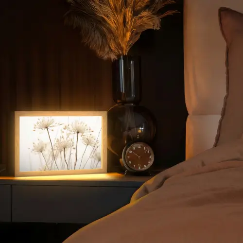 Bloemen - Wit - Zonlicht Light Box met kabel (Tafellamp) klein -sfeer1