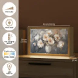 Bloemen - Wit - Vaas - Modern Light Box met kabel (Tafellamp) klein -USP_EN