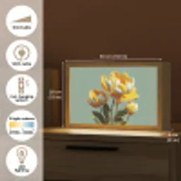 Bloemen - Geel - Bladeren - Structuur Light Box met kabel (Tafellamp) klein -USP_EN