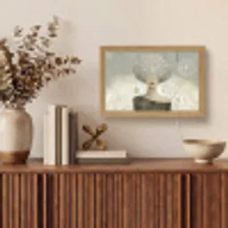 Pluis - Vrouw - Beige Light Box met kabel (Tafellamp) klein -sfeer2