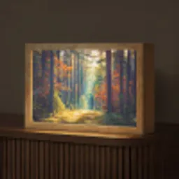 Bos - Zon - Natuur - Herfst Light Box met kabel (Tafellamp) klein -z3d_website